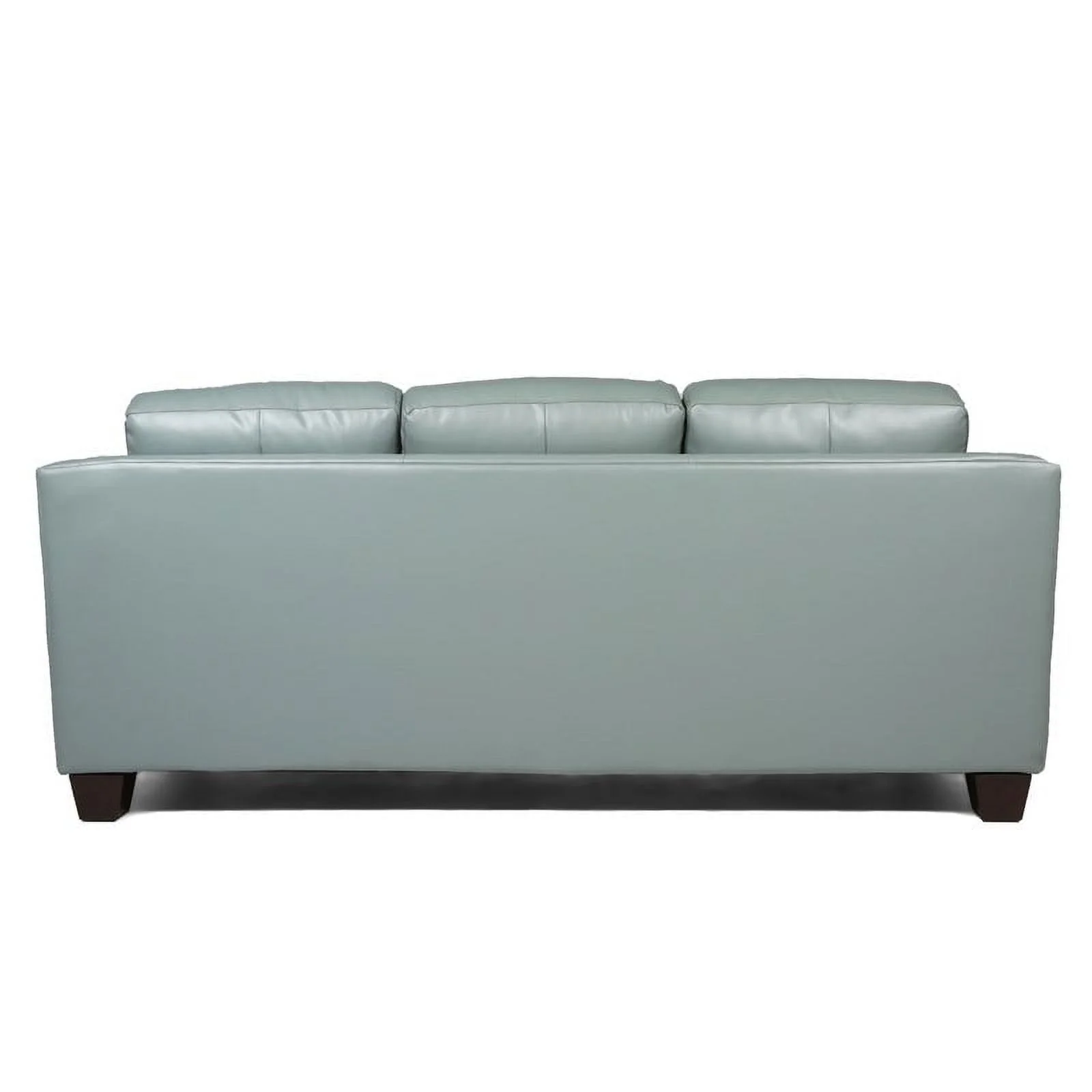 Maklaine 21" Transitional Leather Tufted Fitted Back Sofa in Spa Green
