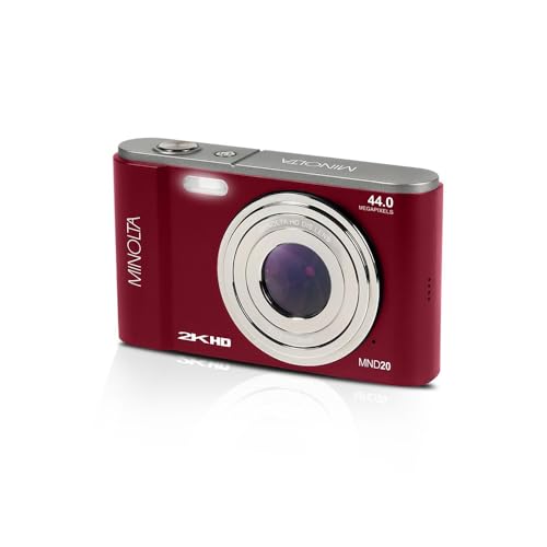 Minolta MND20 44MP Digital Camera &ndash; 2.7K Ultra HD Video, 16X Digital Zoom, Anti-Shake Stabilization, Time Lapse, Face Detection