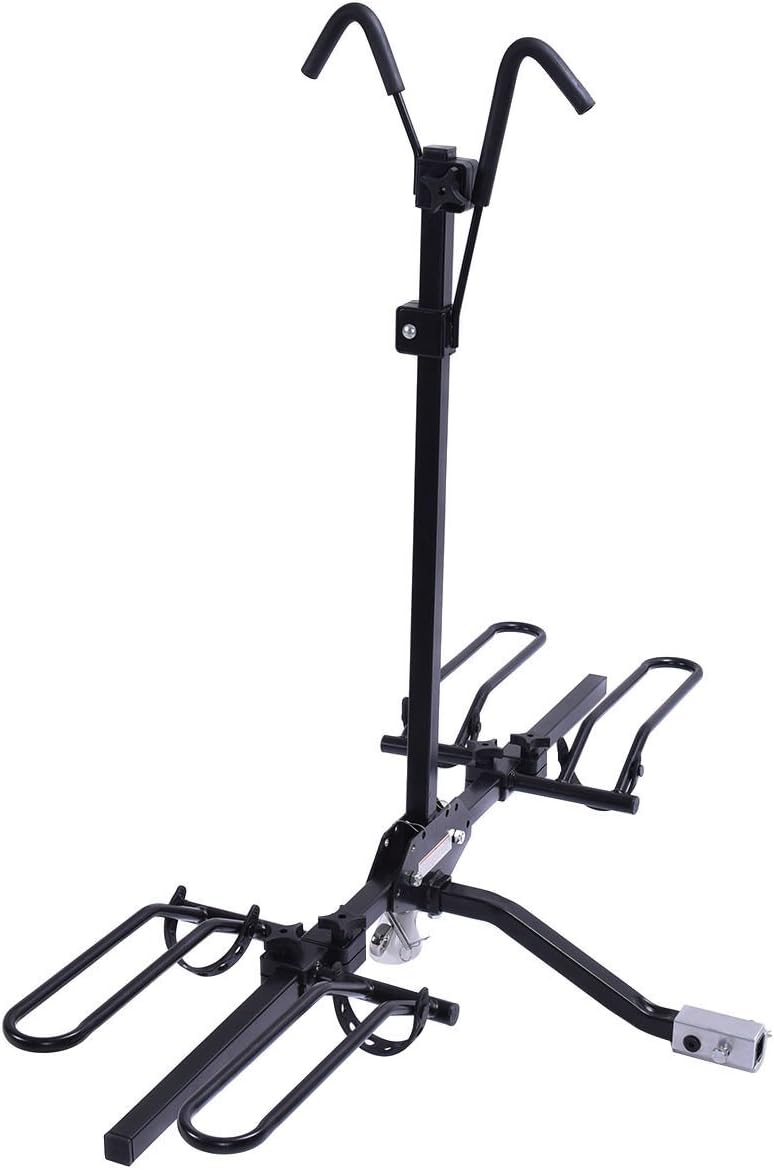 Goplus 2-Bike Hitch Mount Rack Hitch Mounted Bike Carrier Foldable Receiver 2