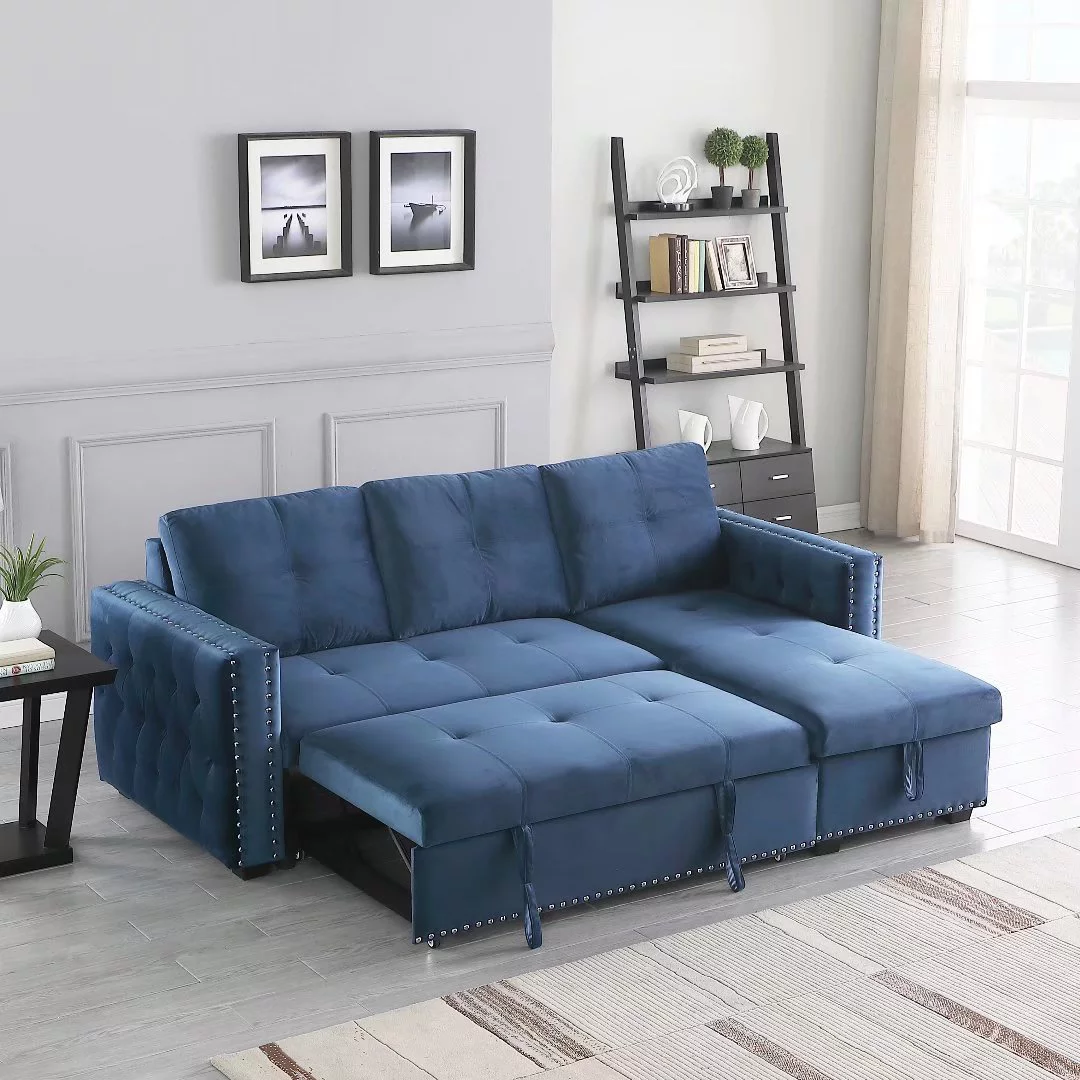 Morden Fort Modern Contemporary Sectional Sofa L-Shape with Storage Reversible Sleeper Couch