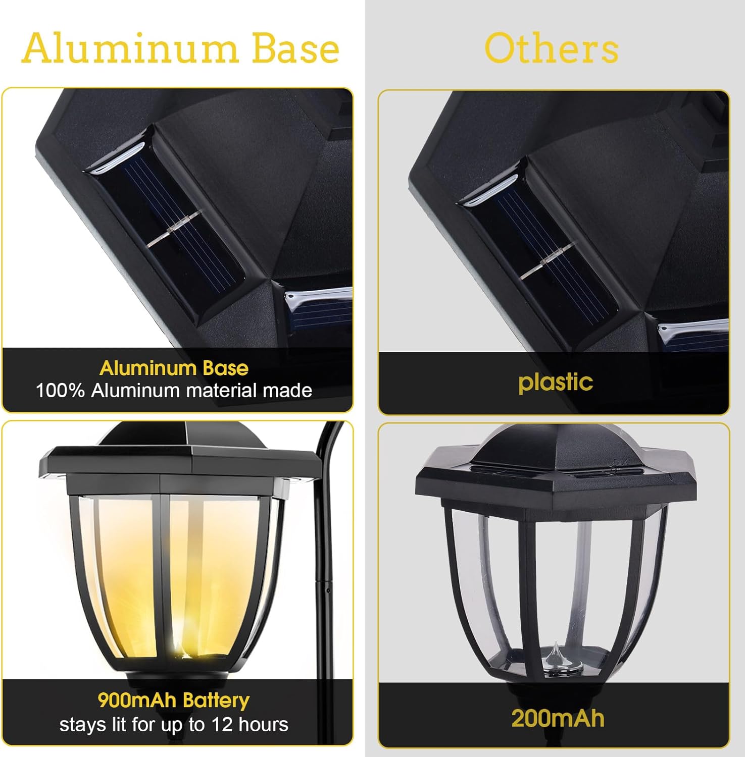 6 Pcs 32" Hanging Solar Lantern Lights with Dual Use Shepherd Hooks Outdoor LED Garden Lanterns Decorative Waterproof Pathway Hanging Lights Solar