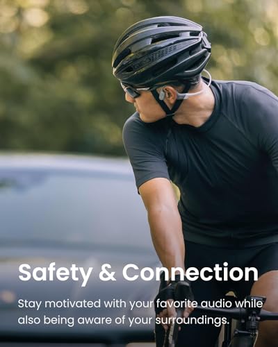 SHOKZ OpenRun - Open-Ear Bluetooth Bone Conduction Sport Headphones, Sweat Resistant Wireless Earphones for Workouts and Running, Built-in Mic