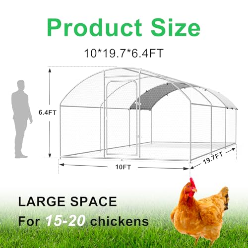 Large Metal Chicken Coop with Waterproof and UV-Resistant Cover