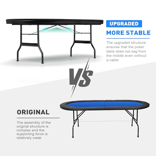 Premium 84" Poker Table Foldable with Chips Tray