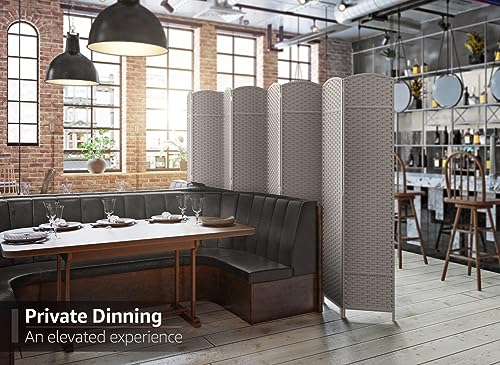 Sorbus 8-Panel Black Room Divider with Double Hinged Panels, 6 ft Tall Folding Privacy Screen