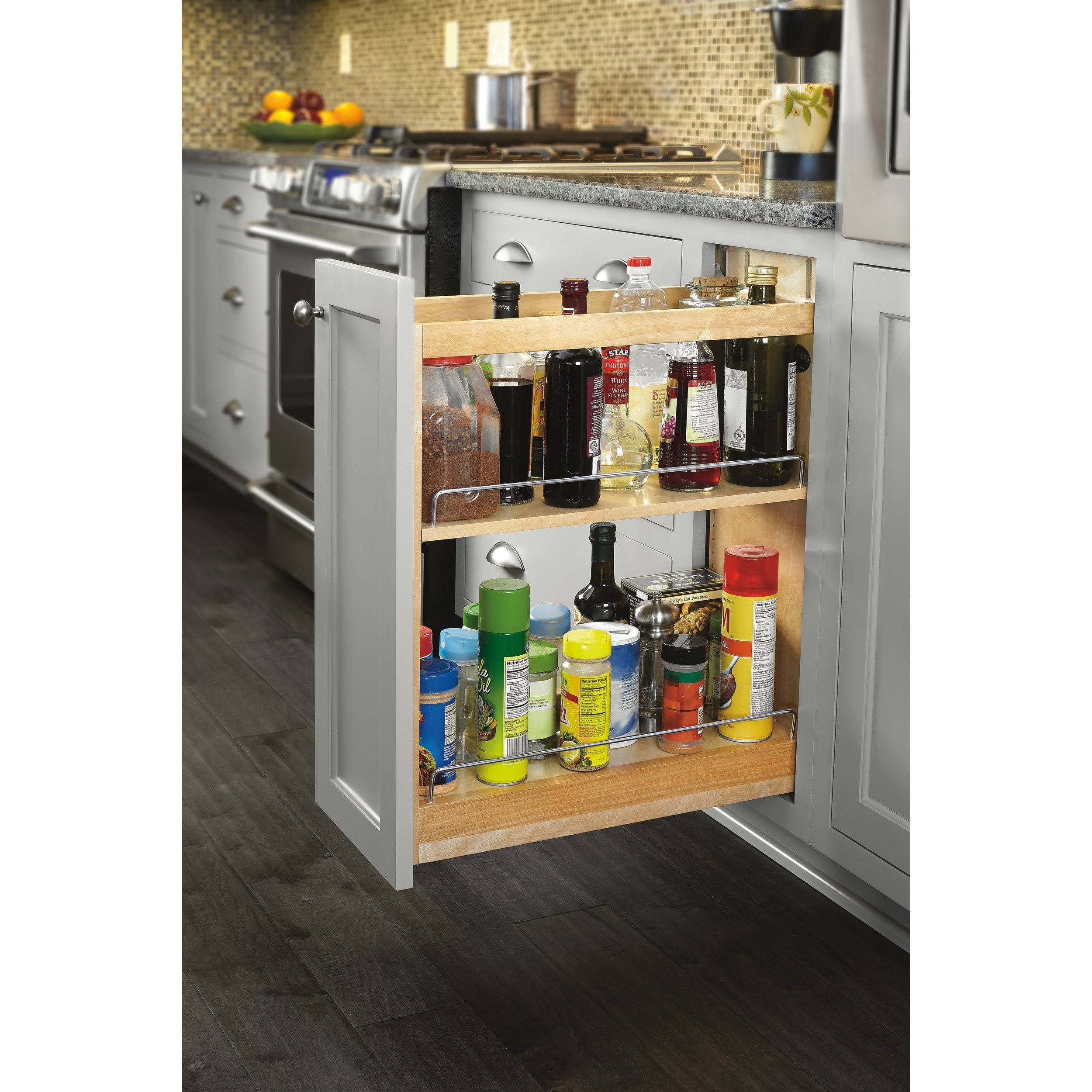 Rev-A-Shelf 8.5x22 Soft-Close Base Cabinet Organizer, Natural