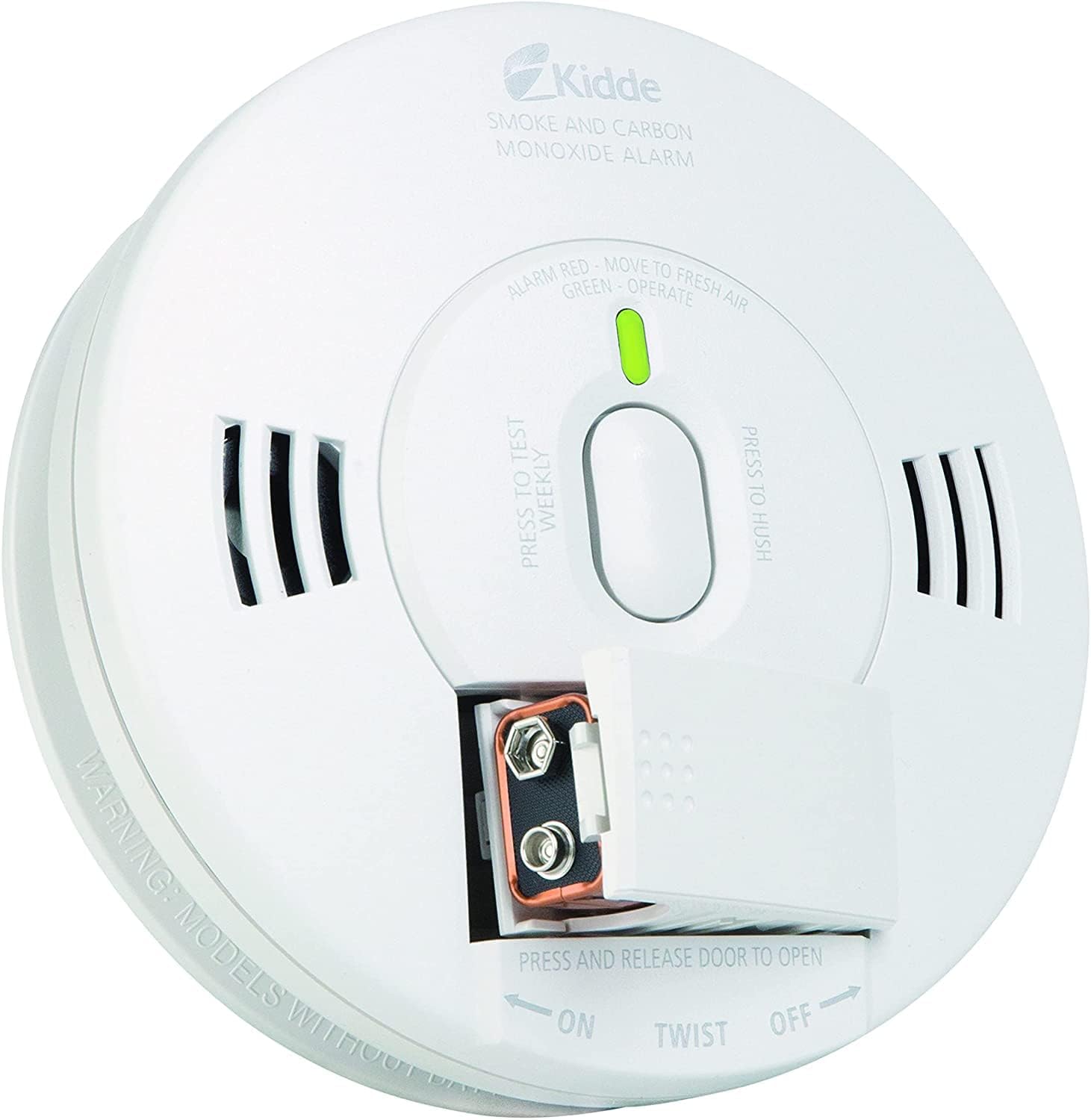 Kidde Smoke & Carbon Monoxide Detector, Hardwired, Interconnect Combination Smoke & CO Alarm with Battery Backup, Voice Alert, Pack of 2