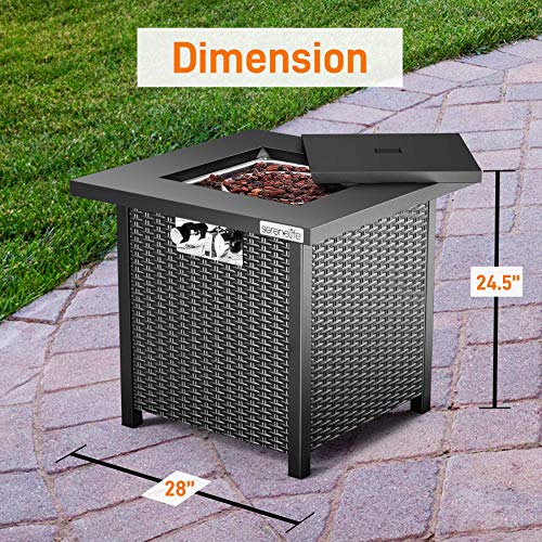 Outdoor Propane Fire Pit Table - CSA/ETL Certified Safe 50