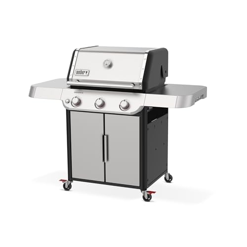 Weber Genesis S-315 Liquid Propane Gas Grill for Outdoor Grilling, 3 Burners, Stainless Steel