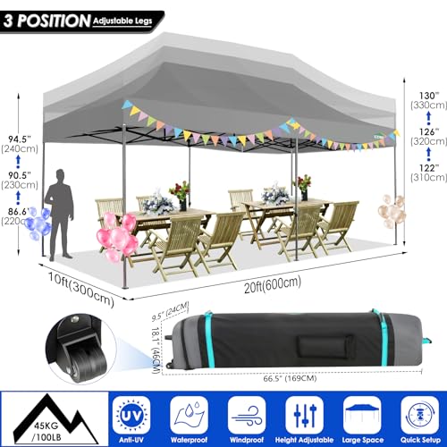 COBIZI 13x26 Pop Up Tent 13x26 Canopy with Sidewalls Heavy Duty Canopy Party Tent for Parties