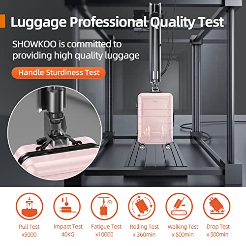 SHOWKOO Luggage Sets Expandable PC+ABS Durable Suitcase Double Wheels TSA Lock Black