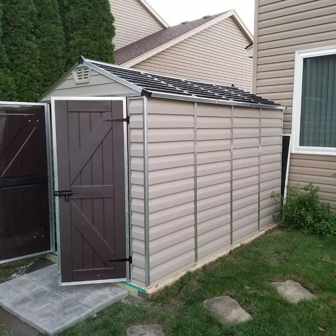 6 FT. W X 10 FT. D plastic storage shed