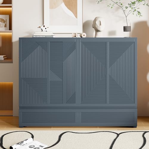 Merax Full Size Murphy Bed Cabinet with USB Charging Station and Large Storage Drawer, Foldable Pull Out Murphy Chest Bed for Apartments, Bedrooms