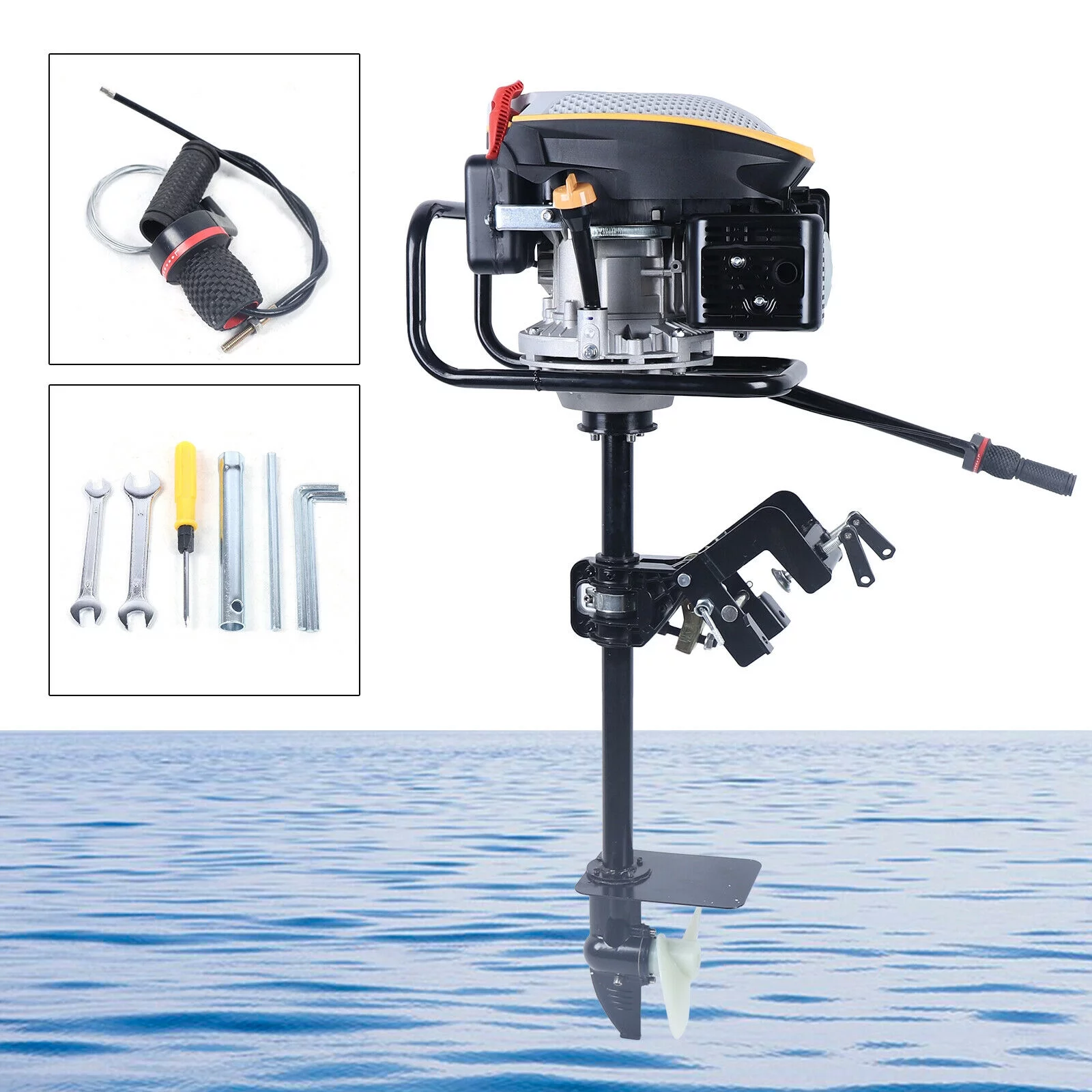 HANGKAI 4 Stroke 3.2KW Outboard Motor Fishing Boat Engine with Air Cooling System - Curated Treasures Market