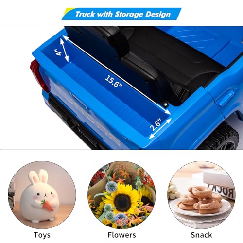 IDEALHOUSE Electric Car for Kids, 12v Ride on Truck Car, Ride-on Toys for Boys/Girls, Off-Road Kids Pickup Car with Remote Control, Spring Suspension