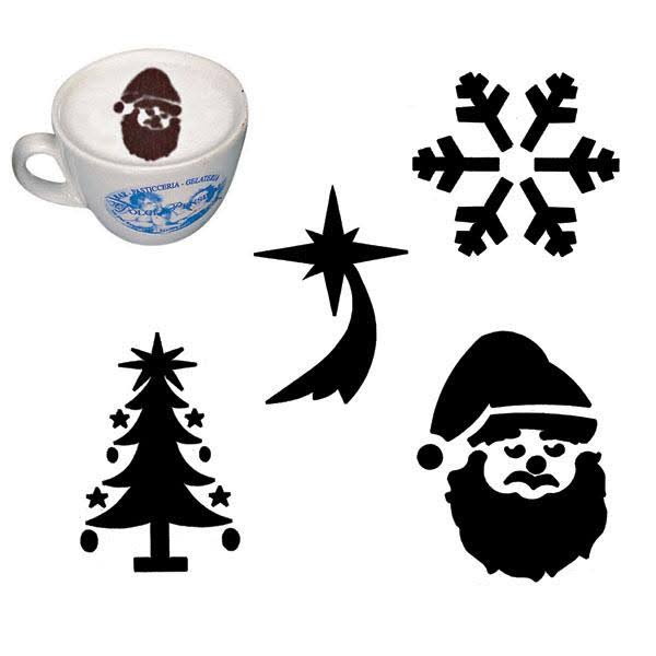 Paderno X4 Assorted Holiday Cappuccino Stencils