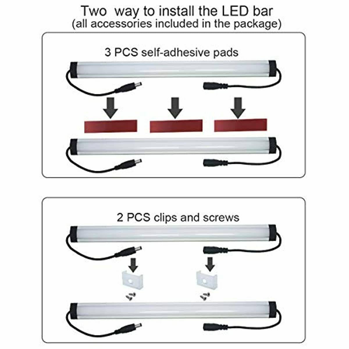 Litever Under Cabinet LED Lighting Kit Plug In,6 Pcs 12 Inches Cabinet Light Strips