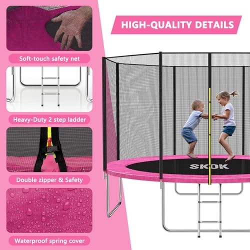 SKOK Trampoline 8FT 10FT 12FT 14FT 15FT Trampolines with Enclosure Net
