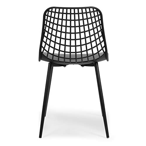 POLY & BARK Isla Modern Kitchen Chairs Set of 4 - Plastic Dining Chair with Metal Legs