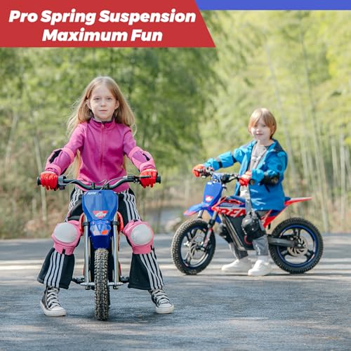 E500 36V Kids Electric Dirt Bike, Electric Motorcycle with 700W Motor | 21.7 mph Max Speed, 15.5-Mile Range & 3 Speeds Off-Road Bike for Ages 4-8