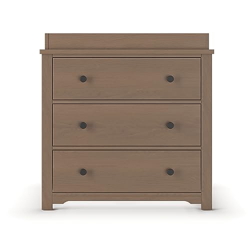 Child Craft Harmony 3 Drawer Dresser with Removable Changing Table Topper for Nursery or Bedroom, Plenty of Storage