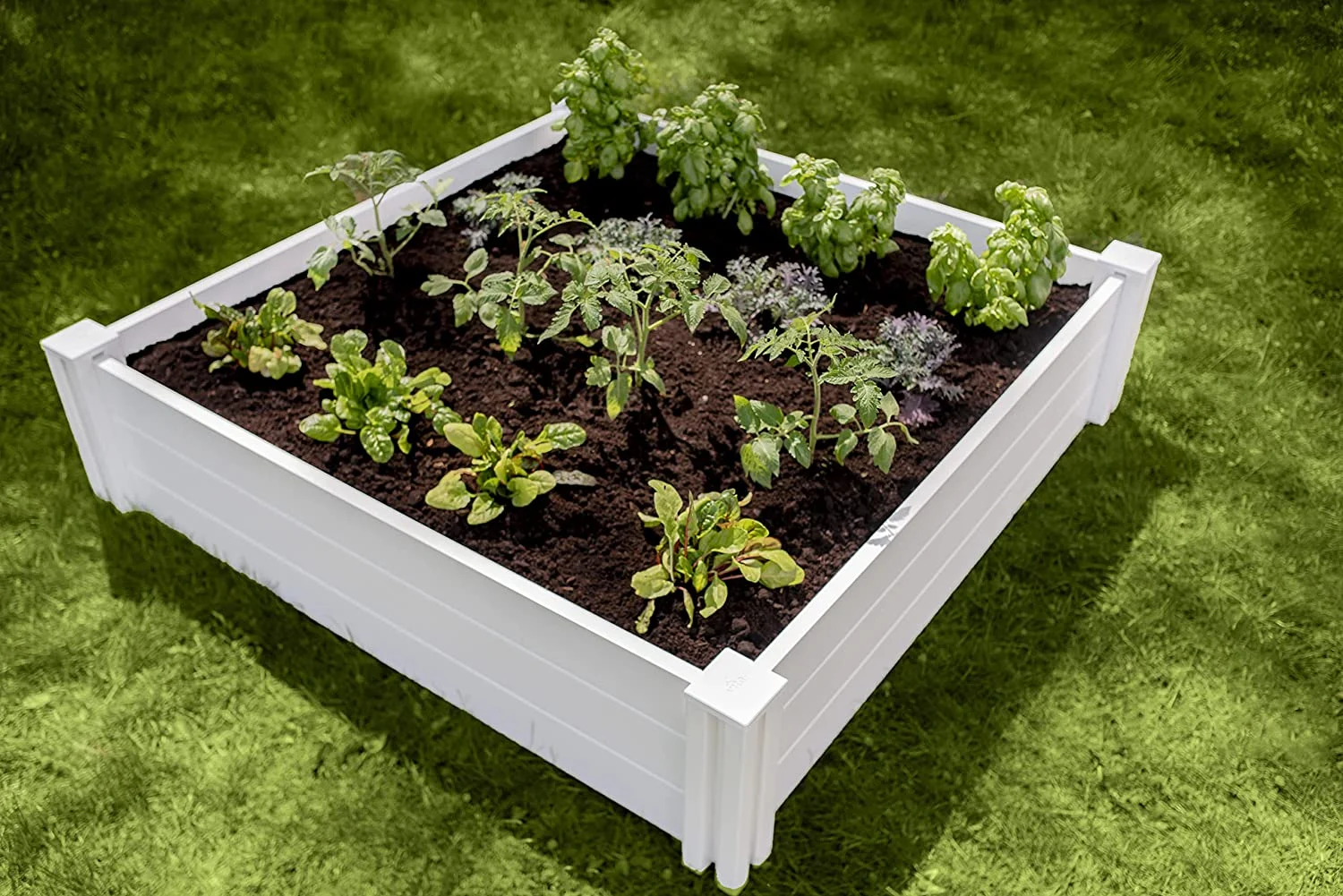 Vita Classic 4 ft x 4 ft x 11 in White Vinyl Raised Garden Bed, VT17108 - Curated Treasures Market
