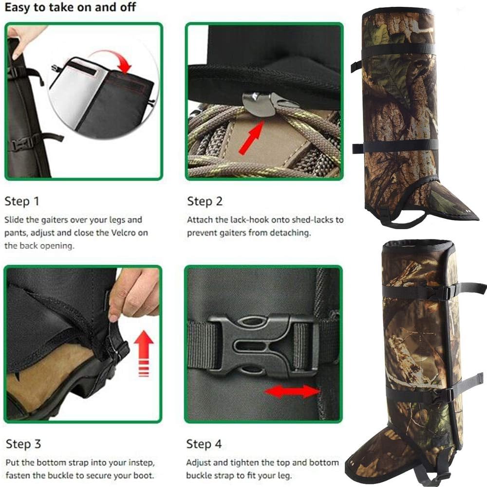 ROCKPUTTEE Snake Guardz Gaiters Snake Shield Protects Against Anti-Snake Bites Rattlesnakes Waterproof for Hunting, Camping, Hiking, Outdoors