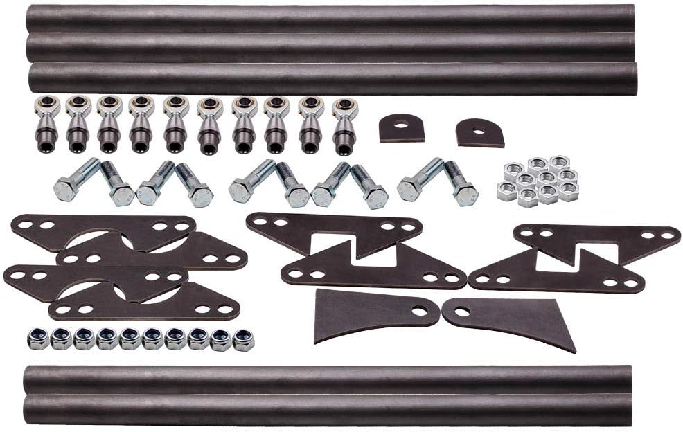 Waverspeed Parallel 4-Link Suspension Kit, Universal 5 Bars Classic Car Rat Rod Mounts with Weld-On 4-Link 1.25" x 24" Bars