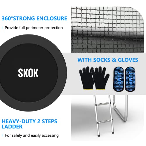 SKOK Trampoline 8FT 10FT 12FT 14FT 15FT Trampolines with Enclosure Net