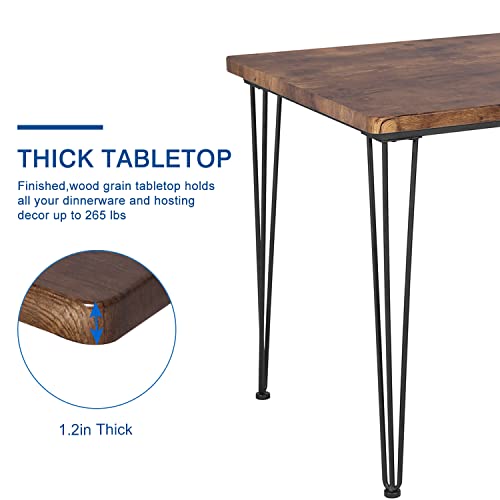 VECELO Kitchen Dining Room Table Set with 2 Chairs for Small Space, Apartment,Metal Steel Frame