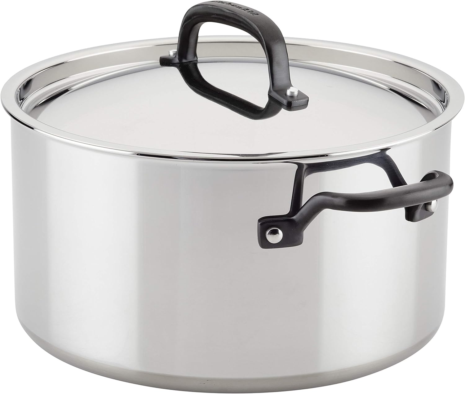 KitchenAid 5-Ply Clad Stainless Steel Cookware Pots and Pans Set, 10 Piece, Polished Stainless