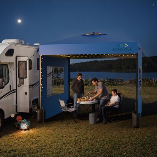 10X10 Pop Up Canopy Tent with 3 Sidewalls,Easy Up Canopy,Commercial Instant Shelter,Heavy Duty One Person Set Up Event Tent,Gray