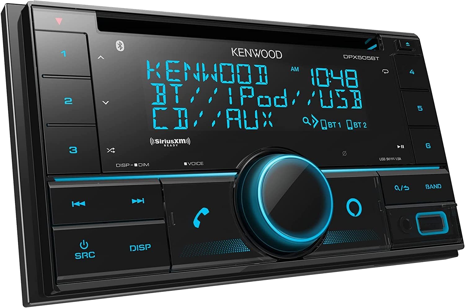 KENWOOD DPX505BT Double DIN in-Dash CD Car Stereo. AM/FM with Bluetooth, Amazon Alexa Voice Control