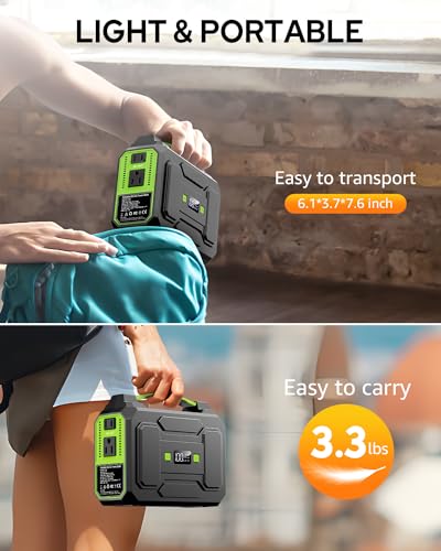 Solar Powered Generator 100W, Portable Solar Generator Power Station with Solar Panels 40W Included