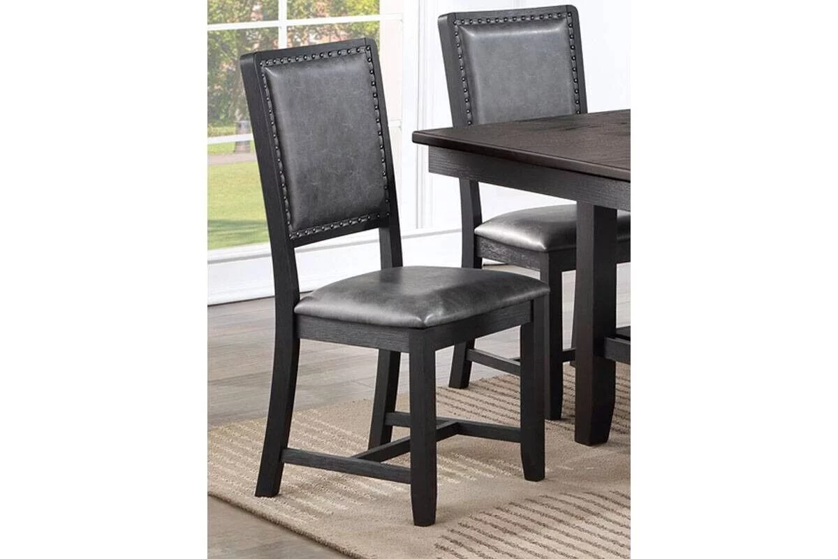 Beautiful Dark Coffee Dining Room Furniture 7pc Set Contemporary Dining Table w Shelve 6 Chairs PU Cushion Seat Back Side Chairs