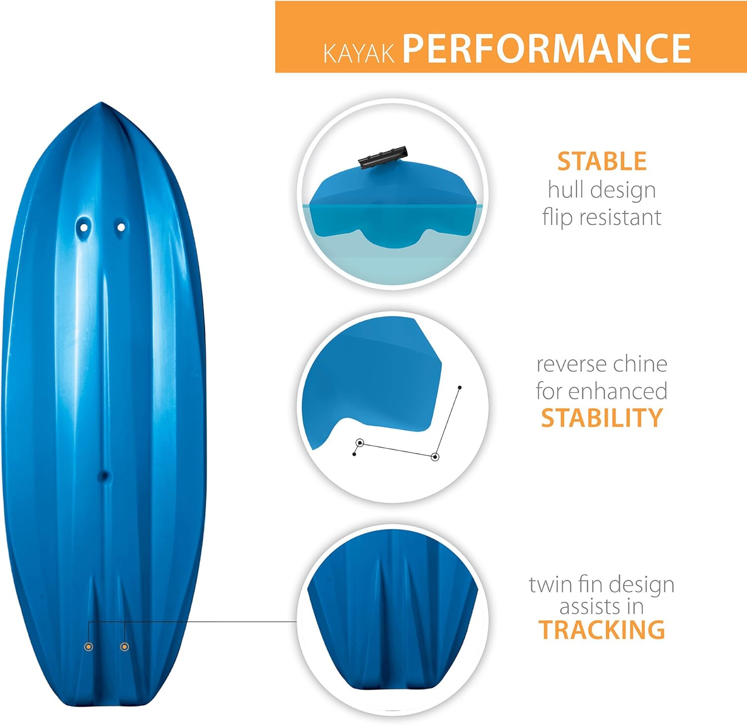 Lifetime Youth Wave Kayak (Paddle Included), Blue, 6'