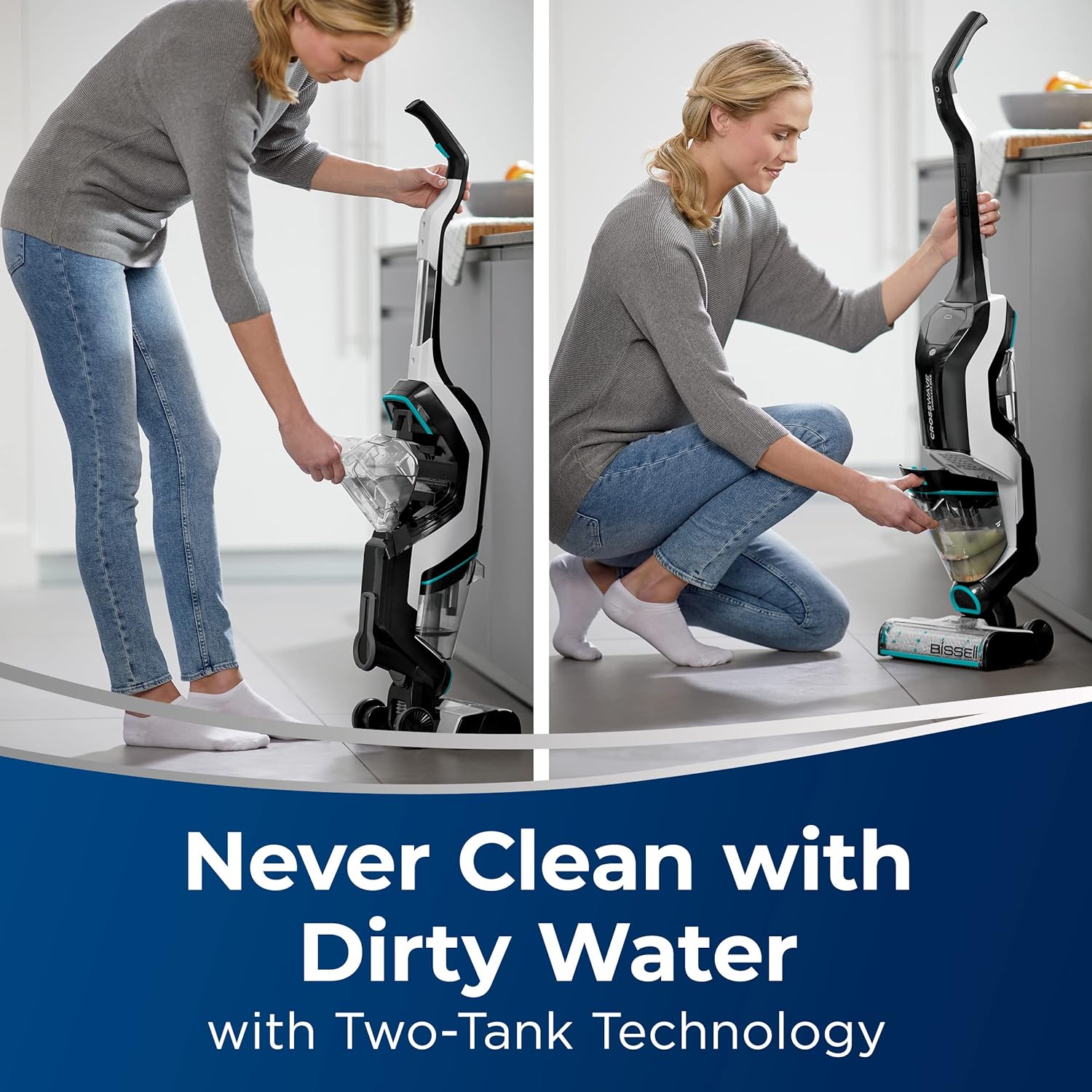 BISSELL CrossWave Cordless Max All in One Wet-Dry Vacuum Cleaner and Mop for Hard Floors and Area Rugs, Black, 2554A - Smart Home Appliances