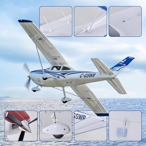 Fms Rc Planes for Beginners Remote Control Airplane for Adults Single-Engine Propeller Airplane 1500MM Cessna 182 Blue 6 Channel Hobby Rc Airplanes