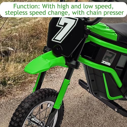 Electric Dirt Bike for Kids, 24V 350W Kids Electric Motorcycle, 3-Speed Modes & Up to 14.29 MPH, Metal Suspension Safe and Shock Proof