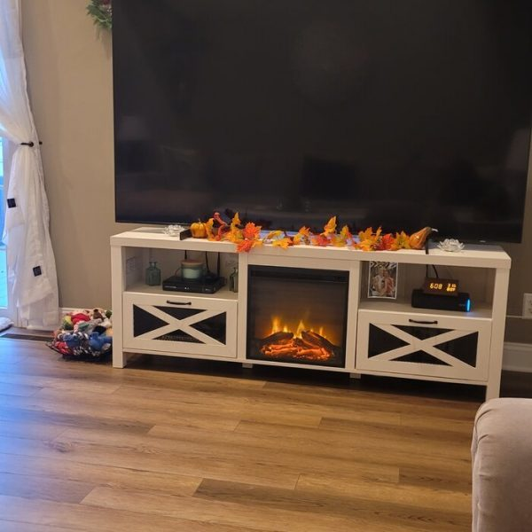 TV Stand for TVs up to 85&prime;&prime; with Fireplace Included