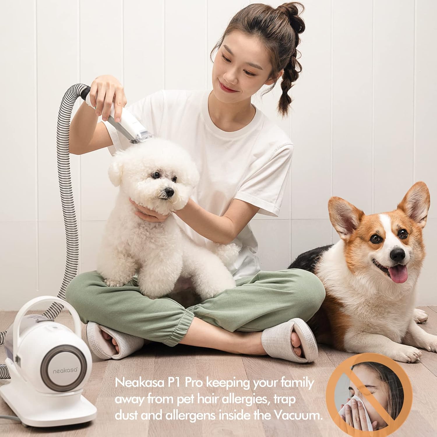neabot Neakasa P1 Pro Pet Grooming Kit & Vacuum Suction 99% Pet Hair