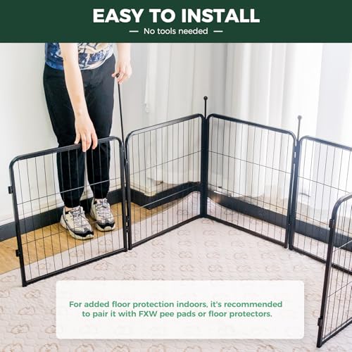FXW Rollick Dog Playpen for Yard, RV Camping, 32 inch 16 Panels for Small and Medium Dogs│Patented