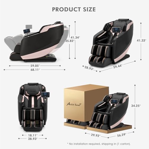Artist hand Massage Chair Full Body, Zero Gravity Massage Chair, Dual Core SL-Track Massage Recliner Chair with 12 Modes, Bluetooth Speakers