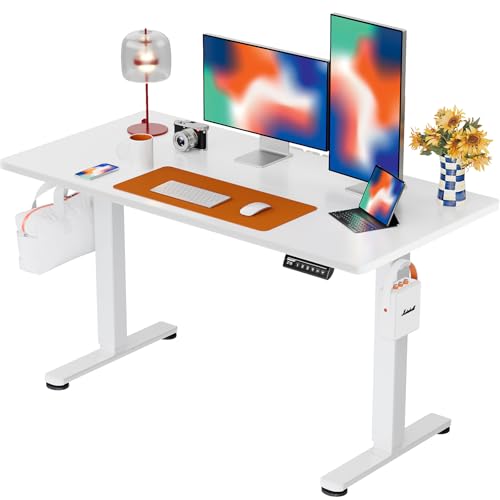 ErGear Height Adjustable Electric Standing Desk, 48 x 24 Inches Sit Stand up Desk, Memory Computer Home Office Desk with Two-Piece Desktop (Walnut)