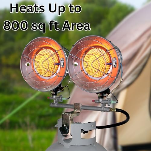 Comfort Gear Double Tank Top Portable Propane Radiant Heater, 30,000 BTUs, Instant Infrared Heat, for Jobsite/Garage/Workspace