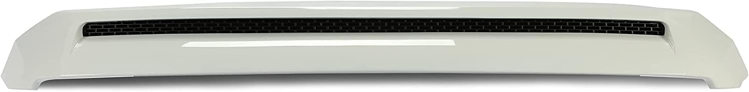 HECASA White Painted Hood Molding Hood trim Compatible with 2014-2021 Toyota Tundra engine Hood Bulge Grille Hood Scoop