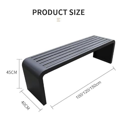 Outdoor Garden Patio Bench, Outdoor Benches Weatherproof,Porch Tables for Outside,Seat Park Bench,Metal Bench Steel Frame for Porch, Lawn, Balcony