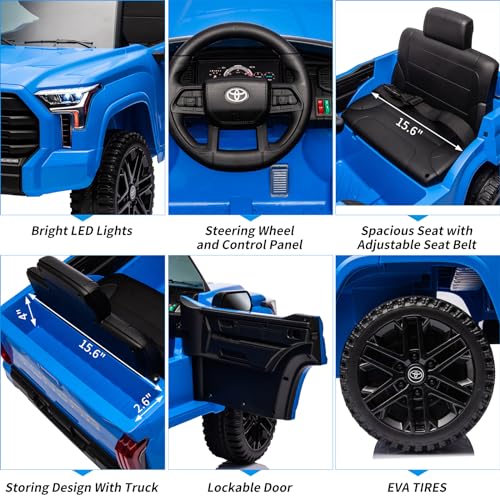 IDEALHOUSE Electric Car for Kids, 12v Ride on Truck Car, Ride-on Toys for Boys/Girls, Off-Road Kids Pickup Car with Remote Control, Spring Suspension