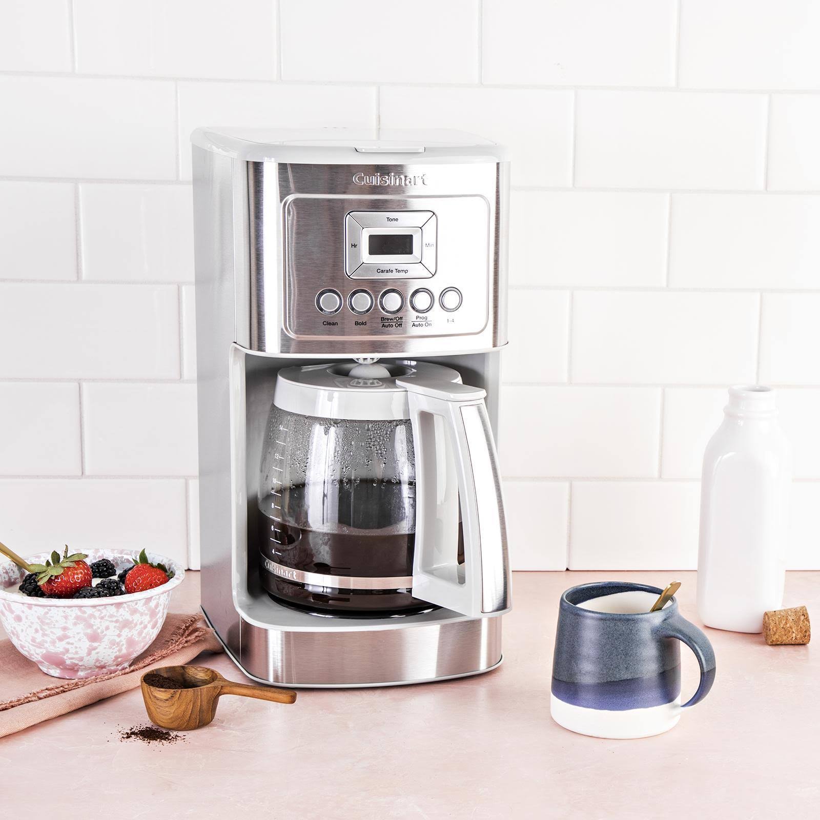 Cuisinart Dcc-3200 Programmable Coffeemaker with Glass Carafe and Stainless Steel Handle, 14 Cup, Light Grey