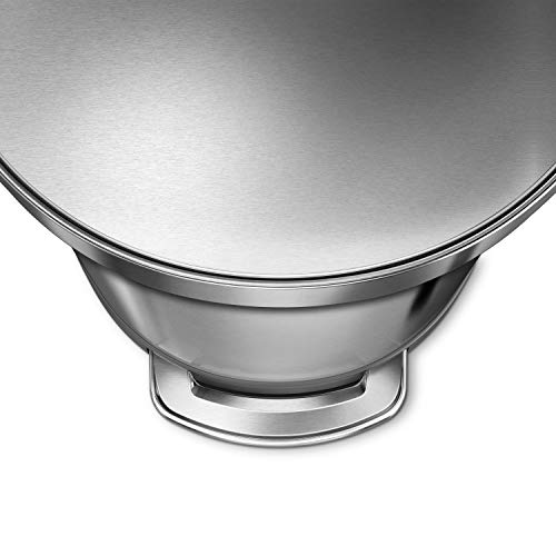 simplehuman 45 Liter / 12 Gallon Semi-Round Automatic Sensor Trash Can, Brushed Stainless Steel